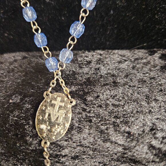 Clear blue color beaded Rosary - Picture 6 of 7